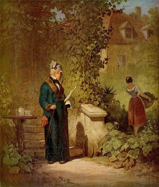 Carl Spitzweg Zeitungsleser im Garten china oil painting image